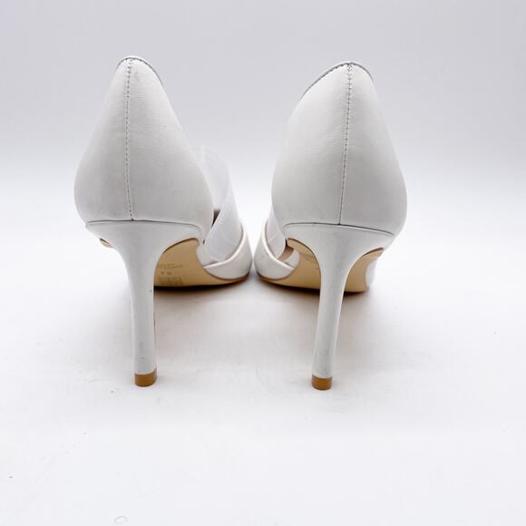 Stuart Weiztman White Leather Feminine Cutout Wedding Dress High Heels Size 7.5 - Picture 6 of 12